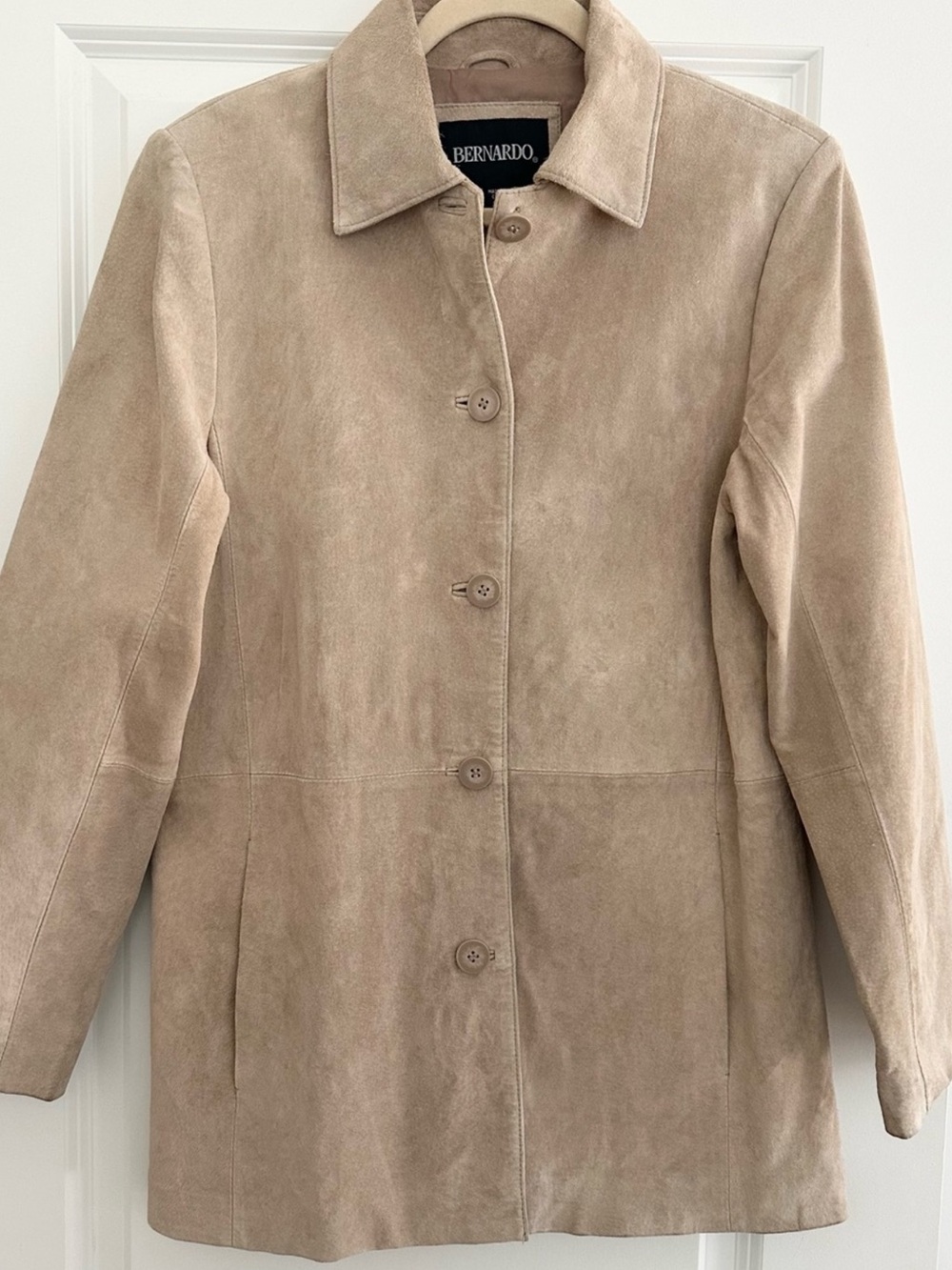 Vintage Genuine Suede Oversized 90s Style Fall Light Tan / Sand / Beige Jacket